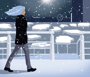 Vinterpromenad på floden, 2015 (digital)