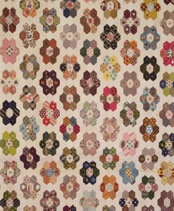 Detalj av ett lapptäcke (textil) av Mary Butler