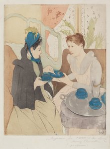 Afternoon Tea Party, 1890-1891. av Mary Cassatt