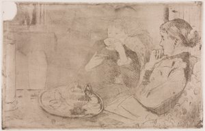 Lydia och hennes mamma på Tea, ca. 1880. av Mary Cassatt