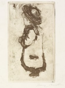 Mademoiselle Luguet i kappa och hatt, ca. 1883 av Mary Cassatt