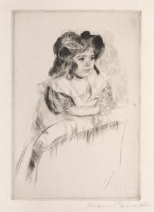 Margot, Vilande armar på baksidan av fåtöljen, ca. 1903. av Mary Cassatt