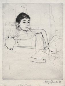 Mimi som brunett, 1889. av Mary Cassatt