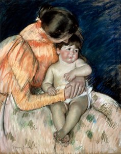 Mor och barn, sent 1800-tal eller tidigt 1900-tal. av Mary Cassatt
