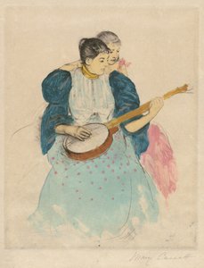 Banjolektionen av Mary Cassatt