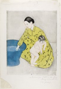 Badet, 1890-91 av Mary Cassatt