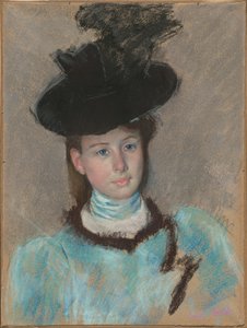 Den svarta hatten, ca. 1890. av Mary Cassatt