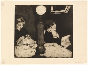 Under lampan, c.1882 av Mary Cassatt