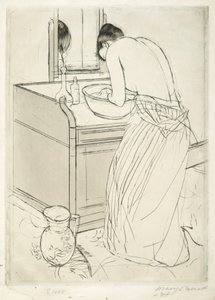 Kvinna som badar av Mary Cassatt