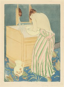 Kvinna som badar av Mary Cassatt