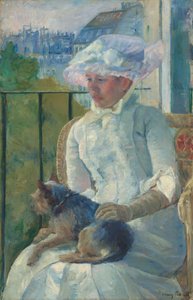 Ung flicka vid ett fönster av Mary Cassatt