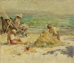 At the Seaside (olja på duk) av Mary Constance Oliver
