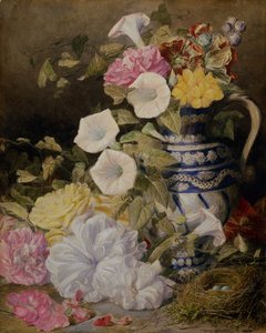 Ett stilleben med en vas med blommor av Mary Elizabeth Duffield