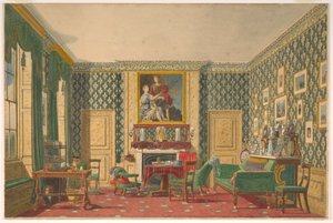 Teckning, En interiör, 1837-40