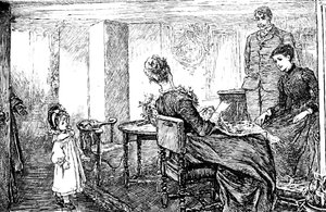 En liten tjej med sin moster och farbror som passar henne på eftermiddagen av Mary Ellen Edwards