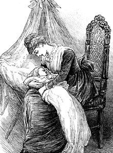 En ung mamma som gosar sitt barn av Mary Ellen Edwards