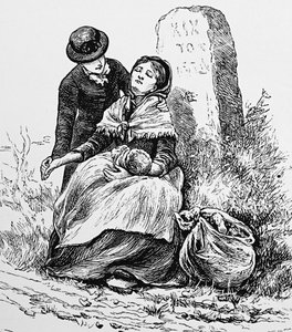 En ogift mor och bebis hittades utmattade vid vägkanten av Mary Ellen Edwards
