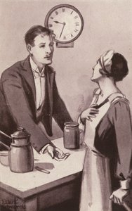 Illustration till Kipps av H G Wells (litografi) av Mary Ellen Edwards