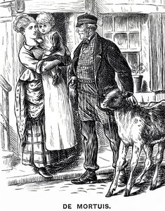 Illustration av en liten flicka som tas om hand av sina mostrar och farbror under en eftermiddag av Mary Ellen Edwards