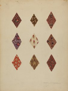 Quiltlappar, ca. 1937.