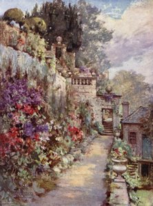 Scottish Gardens: Barncluith (färg litho)