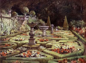 Scottish Gardens: Dalzell (färg litho) av Mary Georgina Wade Wilson
