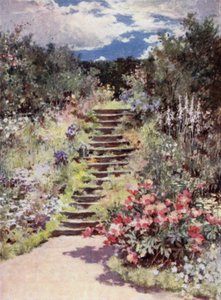 Scottish Gardens: Manse of Fyvie (färg litho)