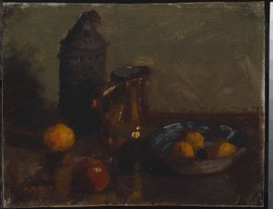 Stilleben med frukt, ca 1900 (olja på duk monterad på hardboard)