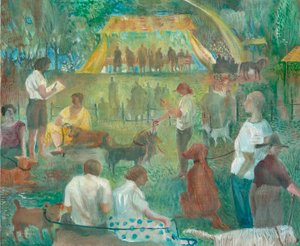 Dog Show, Wadebridge, 2012 (olja ombord) av Mary Kuper
