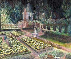 Flower Garden, Holland park, 2002 (olja på bard) av Mary Kuper
