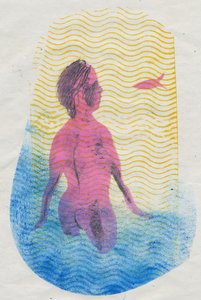 Simmare, 2018 (monoprint) av Mary Kuper