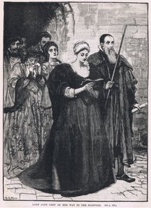 Lady Jane Gray på väg till ställningen 1554 av Mary L. Gow