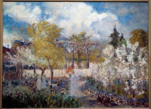 Claude Monets trädgård på Giverny Målning av Mary Mac Monnies (1858-1946) 1901. Vernon, Poulain Museum. av Mary Louise MacMonnies