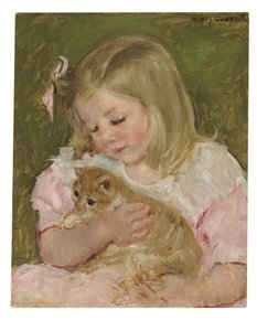 Sara håller en katt, ca 1907-08 (olja på duk)
