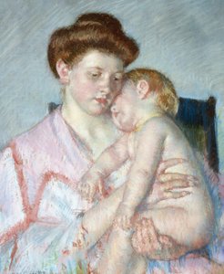 Sleepy Baby, ca 1910 (pastell på papper) av Mary Stevenson Cassatt