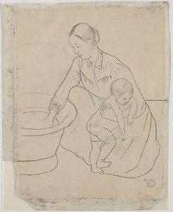 Badet [verso] av Mary Stevenson Cassatt