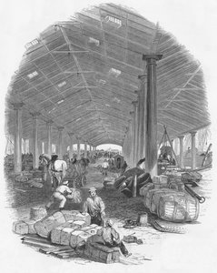 Wharf Shed of the Trafalgar Dock, Liverpool, England, 1847