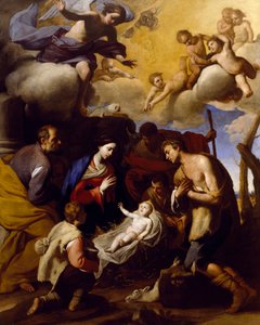 Tillbedjan av herdarna, av Massimo Stanzione (1585-1656)