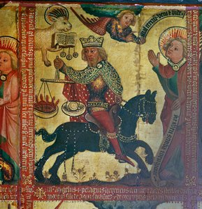 Målning som visar kejsaren Titus, 1300-talet