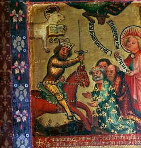 Målning som visar St Peter och St Pauls martyrskap, 1300-talet