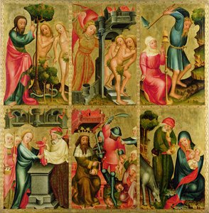 Högra flygeln av St. Peters högaltar i Hamburg, Grabower-altaret, 1383 (tempera på panel) av Master Bertram of Minden