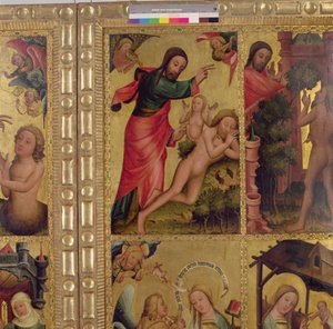 The Creation of Eva, en panel från Grabower Altaret, Högaltaret i St. Petri i Hamburg (se även 153622) av Master Bertram of Minden