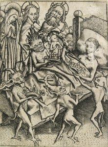 Frestelsen av girighet, c1400-talet