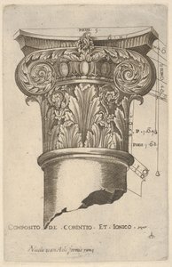 Sammansatt kapital med mått, ca. 1537.