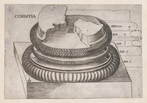 Mirror of Roman Magnificence: Corinthian bas från Temple of Mars the Avengers, Rom, ..., ca. 1537