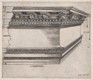 Mirror of Roman Magnificence: Corinthian entablature, ca. 1535, ca. 1535