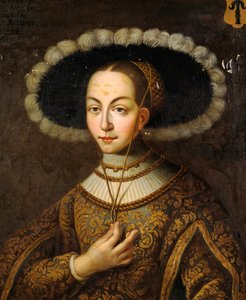 Portrait of Margareta Eriksdotter Vasa 1497-1536, sister of king Gustav I of Sweden. av Master Hillebrandt