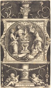 Emblem med hopp, vedermöda, avund och tolerans