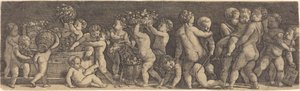 Barn som skördar druvor av Master IB after Raphael