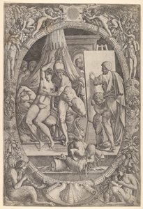 Apelles målning Alexander och Campaspe. av Master IQV